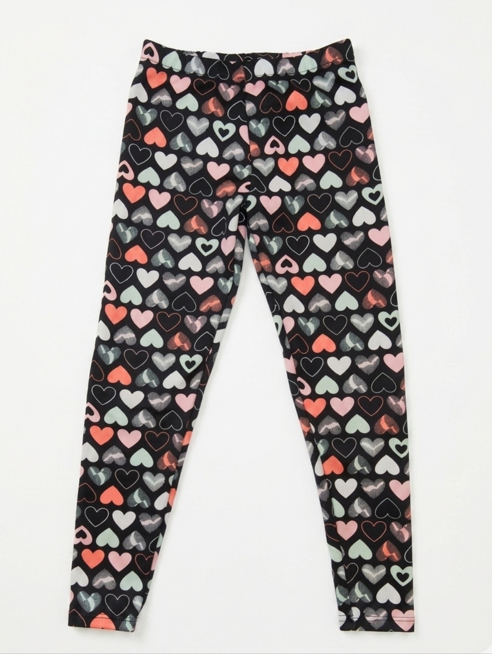 Picapino Girls Fleece Lined Leggings Size 10 Heart Print Warm Winter Pants